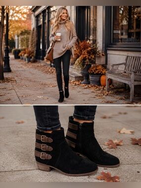 UGG Volta Black Suede Ankle Boots